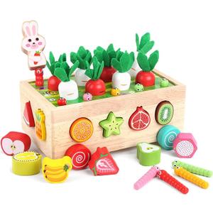 Toddlers Montessori Wooden Educational Toys for Baby Boys Girls Age 1 2 3 Year Old, Shape Sorting Toys 1st One First Birthday Girl Gifts for Kids 13, Wood Preschool Learning Fine Motor Skills Game
