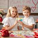 HOWAF 24 Pack Valentine's Day Cards For Kids School, Punny Valentines Day Cards Wooden Crafts Kit for Kids School, Valentine Class Gifts Exchange, Valentine Party Favors for Kid Boys Girls