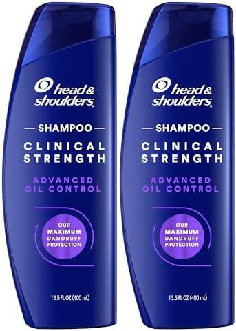 Head & Shoulders Clinical Dandruff Shampoo Twin Pack, Prescription Strength, Oil & Flake Control, Seborrheic Dermatitis Relief, Citrus, 13.5 Fl Oz Each (Set of 2)
