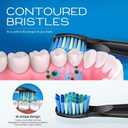 10 Pack Toothbrush Replacement Heads Compatible with Fairywill FW-D1/D3/D7/D8/507/508/551/917/959, Gloridea, Sboly, WOVIDA, YUNCHI Sonic Electric Toothbrushes - Black