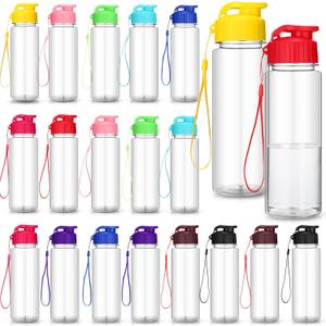 Mifoci 20 Pieces Water Bottle Bulk 17 oz Plastic Water Bottles Bulk Gym Sports Adults Reusable Large Bottles with Leak Proof Flip Top for Party Outdoor(Assorted Color)