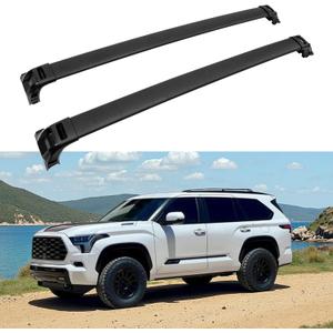 2PCS Roof Rack Cross Bars Fit for Toyota Sequoia 2023 2024 2025 2026 Roof Luggage Carrier Crossbars Aluminum (Black)