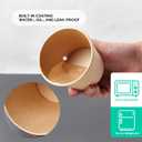 JOLLY PARTY 50pack 12oz Paper Soup Containers with Lids, Disposable Paper Food Cups, Ice Cream Cups, Food Storage with Lids, Microwavable and freezer safe, Suitable for Christmas Thanksgiving (Brown)