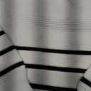 GORGLITTER Women's Striped Drop Shoulder Sweater Oversized Crew Neck Knit Sweaters Pullover Top (Medium, Black and White)