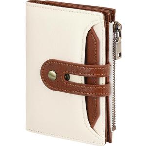 GOIACII Small Women's Wallet Leather Ladies Billfold Card Holder RFID Blocking with Zipper Coin Pocket