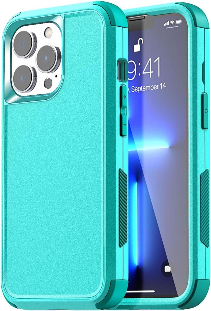 AICase Rugged Case for iPhone 13/12 Pro Max, Heavy Duty 3-Layer Durable Military Grade Protection Shockproof/Drop Proof Protective Cover for iPhone 13/12 Pro Max 6.7' 3 (Mint)