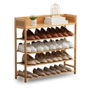 Furshus Long Shoe Rack, 3Tier Bamboo Stackable Shoe Shelf Storage Organizer, Shoe Stand for Closet, Entryway and Hallway