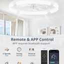 LEDIARY 24" Ceiling Fans with Lights and Remote, Modern Low Profile Ceiling Fan, 3 CCT, Stepless Dimmable, Fandelier Flush Mount Fan Light, 6 Speeds, DC Motor, App & Remote Control for Bedroom(White)