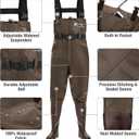 FISHINGSIR Fishing Waders for Men, 2-Ply Nylon/PVC Waterproof Women Chest Wader with Boots, Bootfoot Hunting Waders M07/W09