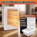 Electric Wall Heater CSC152TW Complete Unit wiht Adjustable Thermostat, Wall Mounted Electric Heater for Indoor Use, Fast Heating, 5120/3840 BTU, 240/208 Volt, 1500/1125 Watt, White