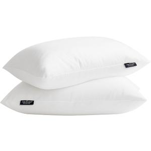 Farm To Home 100% Organic Cotton Cover Pillows King Size Set of 2, Down Alternative Hotel Quality Soft Bed Pillow for Back & Side Sleepers, Machine Washable, 20"x36", White