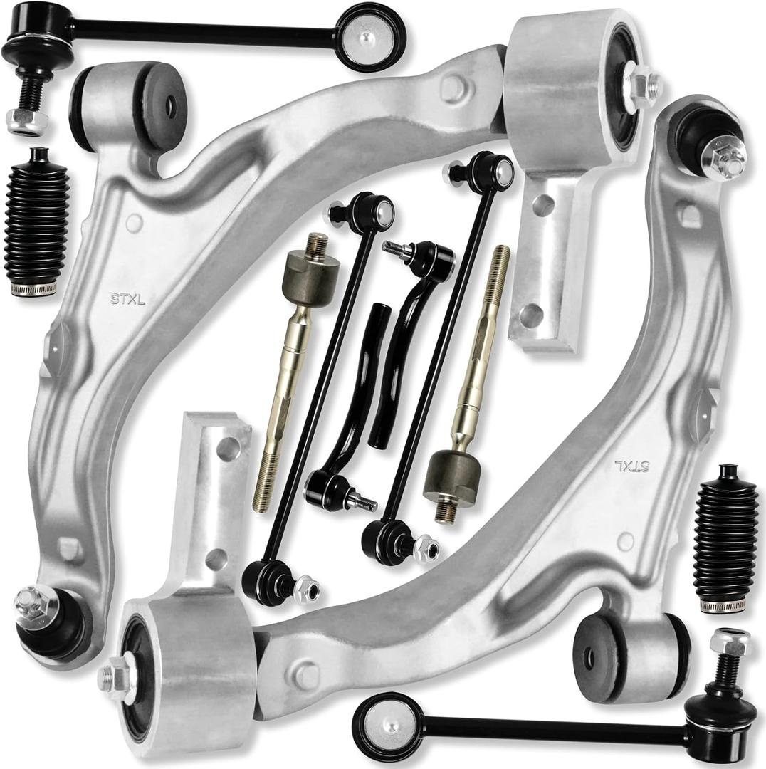 12pc Front Lower Control Arm Outer Inner Tie Rod Rear Sway Bar End Links Compatible with Fit for Acura MDX 2007 2008 2009 2010 2011 2012 2013#OE K622037 K621549 K750124 K750749 K750750 ES800824