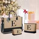 BAGAIL Initial Tote Bag, Personalized Birthday Gifts for Women, Teacher, Friends, Mom, Wedding, Monogrammed Beach Bag