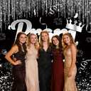 XCKALI Black Silver Prom 2026 Graduation Backdrop 7x5ft