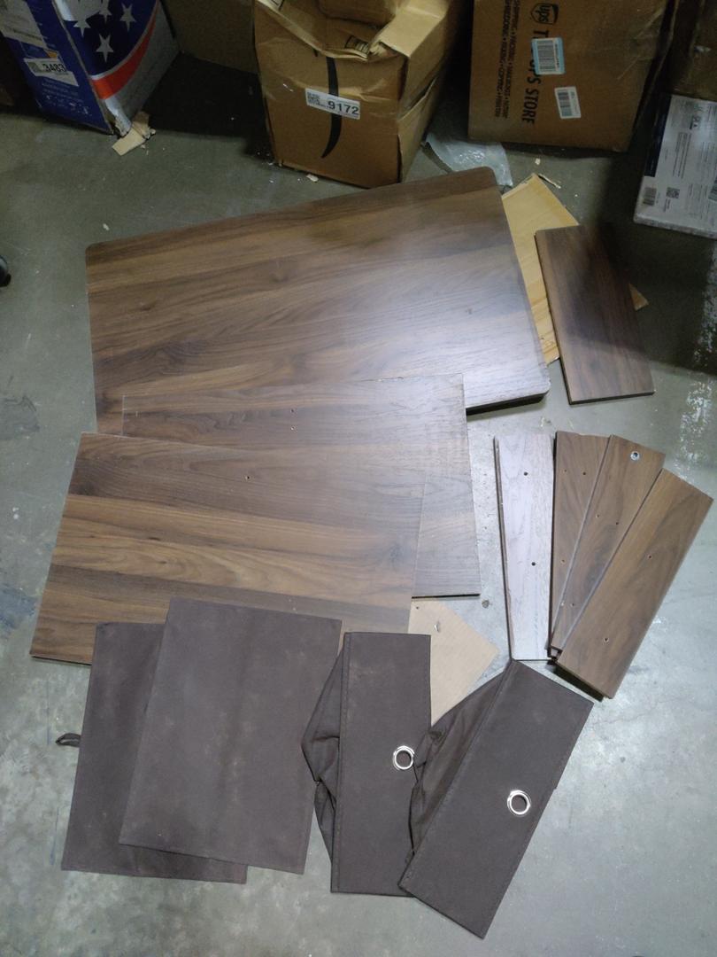 Cabinet 1 Part 19x31.5 Inches, 2 Parts 23.5x17 Inches, 4 Parts 15x4 Inches, 1 Part 14x6 Inches, 2 Soft Parts 14.5x11, and 2 Soft Open Boxes 14.5x11