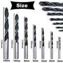 16Pcs Brad Point Wood Drill Bit 3/4/5/6/8/10/12mm Wood Working Drill with 3-12MM Center Point and Stopper Perfect for Woodworking Carpentry Drilling