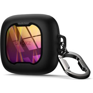 SURITCH for SHOKZ OpenFit Air Case Cover, Magnetic Locking Cases for SHOKZ OpenFit Air Open-Ear Headphones, Protective Bumper Cover with Carabiner for OpenFit Air Earbuds (2024), Iridescent Sparkle