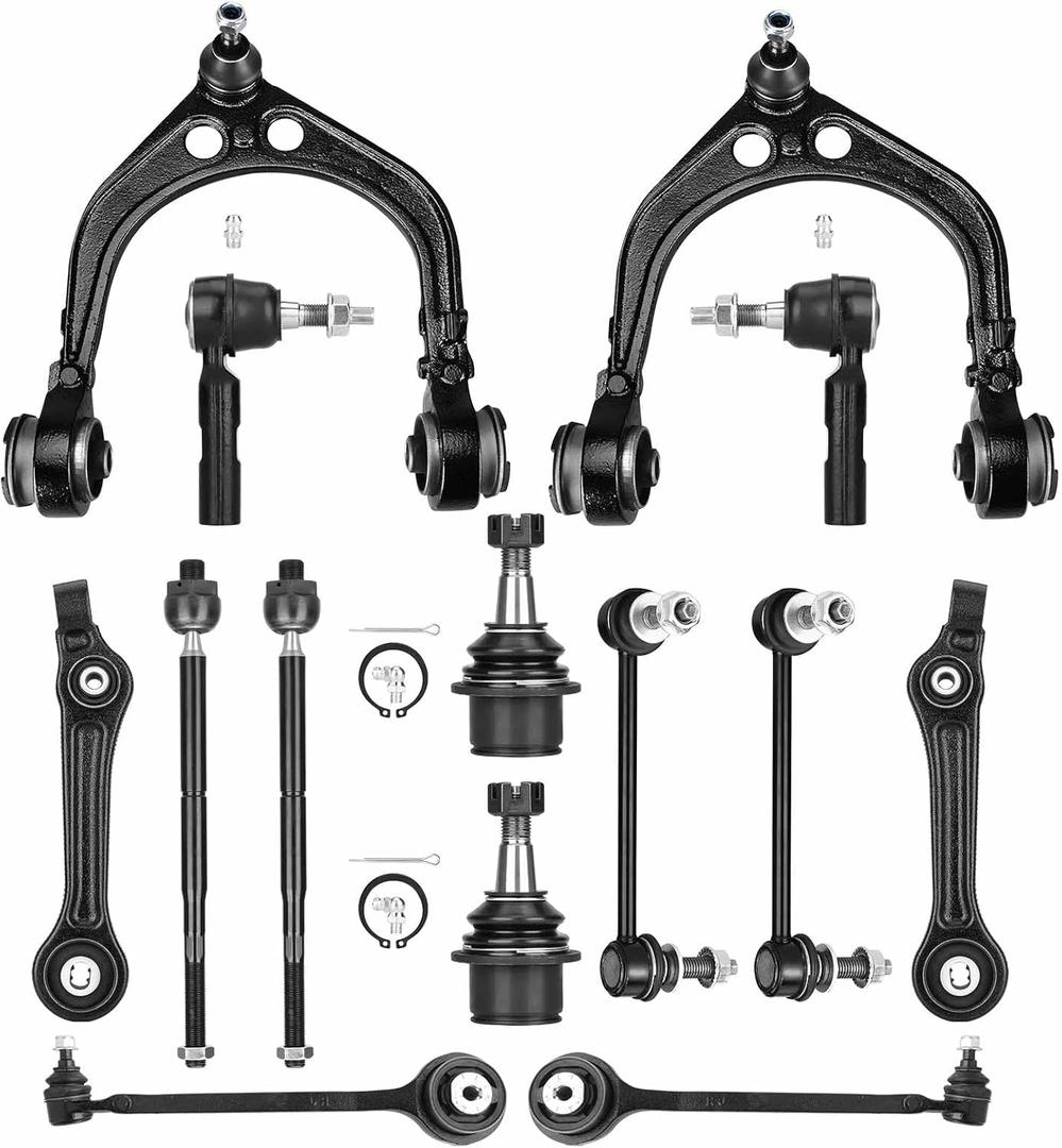 RWD Front Suspension Kit Upper Lower Control Arms Fit for Dodge Challenger Charger, Fit for Chrysler 300 2011-2017, 14 pcs with Ball Joints Sway Bars Tie Rods