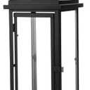 Nuogo 30 Inch Large Metal Lanterns with Glass Panels Black Hanging Vintage for Table Porch Home Party Decor Gift Indoor Outdoor, Candle Not Includes