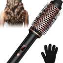 Thermal Brush,10 Temperatures LCD Display Upgrade to 400F 1.5 in Heated Round Brush Curling Iron Heated Ceramic Tourmaline Ionic Comb 110-240V Volum