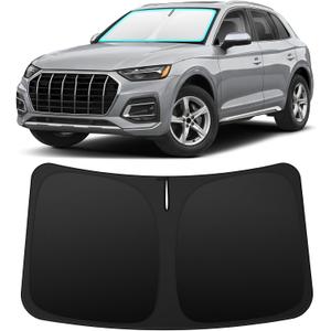 INSAUTO Foldable Windshield Sun Shade for Audi Q5 2018-2025, Heat & UV Protection Car Sunshade with Storage Bag, Keep Interior Cool & Easy Installation