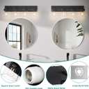 Bathroom Vanity Light, Clear Glass Shade 4 Lights Morden Bathroom Lighting Fixtures Over Mirror, Black Bathroom Light Vanity Fixtures for Bathroom/Living Room/Bedroom