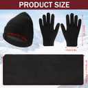Suhine 16 Pcs Winter Beanie Hat Scarf Gloves Earmuff Sets for Men Women homeless Warm Knitted Beanie Hats Touch Screen Gloves Long Scarf Earmuff Bulk for Outdoor Sport (Black) (Black)