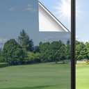 Haton Window Privacy Film One Way Window Tint for Home, Sun UV Blocking Heat Control Reflective Mirror Tinting Film See Out Not in Office Door Coverings, Silver 17.5" x 78.7"