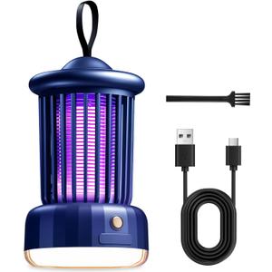 Bug Zappers, Portable USB Rechargeable with 360 Smart Zapping, Camping Lamp, Quiet Operation, Safe for Baby and Pregnant, Ideal for Garden, Home, Campsite