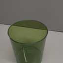 Anyoifax Small Trash Can Plastic Wastebasket 1.5 Gallon Round Garbage Container Bin for Bathroom, Bedroom, Kitchen, College Dorm, Office, Craft Room - Clear & Green