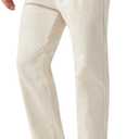 Zylioo 33"/35" Inseam Tall Linen Pants, Extra Long Pants for Men, Wide Leg Summer Pants for Men Lightweight Casual (XX-Large Tall, Beige-new)