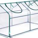 Quictent Portable Mini Cloche Greenhouse w/ Elevated Bottom, Reinforced High Light Transmission Waterproof UV-Resistant Hot House for Indoor Outdoor, w/ 50 T-Shaped Plant Tag, 71" x 36" x 36" (Clear)
