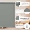 ChrisDowa Cordless Blackout Roller Shades for Windows, Striped Free-Stop Window Blinds with Privacy, Thermal Insulated Window Shades for Home, Office and Door. Grey, 20" W x 72" H