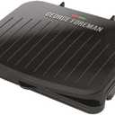 George Foreman Family-Size Grill & Panini Press, Nonstick Ceramic Coating, Fat-Removing Slope, Adjustable Angle, Indoor/Outdoor Use