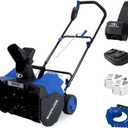 Snow Joe 48V Cordless Snow Blower Kit with Cover, Scraper & LED Headlight, 1200W Brushless Motor, 2x 4Ah Batteries & Charger, 18" Clearing Path - Ice Removal for Driveways & Sidewalks, 24V-X2-SB18-TV1