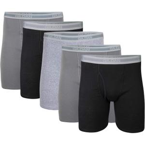 Gildan Men's Underwear Boxer Briefs, Multipack (Small, Black/Charcoal/Sport Grey (5-pack, Classic Length))