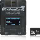 BITFUNX PSxMemCard Gen2 Memory Card - Supports Firmware Upgrade, Unlimited Storage and Sd2psXtd, Includes an 8GB MicroSD Card, High Speed Game Memory Card for PS2/PS1/PS One Console (Tran-Black)