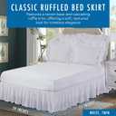 FRESH IDEAS Ideas Bedding Ruffled Bed Skirt, Classic 14 Drop Length, Gathered Styling, Twin, White FRE30114WHIT01