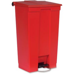Rubbermaid Commercial Products Slim Jim Front Step On Trash Can, Red, 23-Gallon, Hands-Free Garbage Can for Medical Waste in Hospitals/Lab/Emergency/Patient Rooms