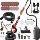 VEVOR Drywall Sander, 1150W Electric Drywall Sander, Popcorn Ceiling Removal Tool with Vacuum Dust Collection, 5 Variable Speed 800-1700 RPM, LED Light, Foldable & Extendable Handle, 15 Sanding Discs