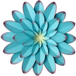 AHYS Wall Art Metal Wall Decor, 12Inch Blue - Indoor Outdoor Metal Flowers Wall Decor for Living Room Bedroom Bathroom Garden