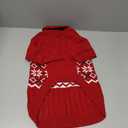 PUPTECK Dog Sweater, Turtleneck Warm Pet Clothes with Leash Hole, Pullover Thick Snowflake Pattern Winter Outfit Christmas Sweaters  Dogs Boy Girl, Red L