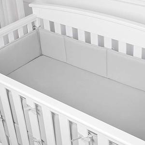TILLYOU Microfiber Crib Bumper Gray