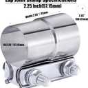 2.25 Inch Exhaust Clamp, 2 1/4 inch Lap Joint Exhaust Band Clamp Sleeve Coupler Stainless Steel (1Pc)