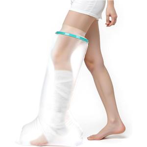 Cast Covers for Shower Leg, Leg Cast Cover for Showering and Swimming, Waterproof Cast Protector for Shower Leg Adult Extra Wide, Reusable Shower Boots for Foot and Ankle after Knee Surgery (Large)