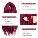 Wine Red Wool Dreadlock Extensions 22 Inches Double Ended Hippie Single Dreads Extensions DE Ends 15 Strands Handmade Burgundy Locs Extensions Reggae Style Crochet Hair for Women
