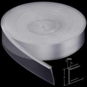 Treela 108 Inch Shower Door Seal Strip Silicone Swing Doors Bathroom Seal Bottom Waterproof Sweep Replacement for Home Bathroom Glass Shower Door(Clear,T Style)