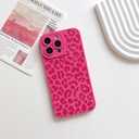 NITITOP Compatible with iPhone 16 Pro Case Cute Leopard - Rose Red