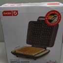 Dash No-Drip Waffle Maker - Quad Waffle Maker for Hassle-Free Breakfasts - Dual Nonstick Heating Plates & Quick Heat-Up System - Easy-Release Surface - Silver