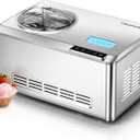 COUPLUX Fastest Freezing Ice Cream Maker, with Built-in Compressor 2.1QT | No Pre-freezing Automatic Ice Cream Machine, Easy Operate & Clean, Recipes Included, Stainless Steel, Low Noise, LCD Display
